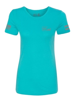 Picture of GLOCK LADIES "GLOCK GIRL FLAG TEE" SHORT SLEEVE MED TEAL AP96444