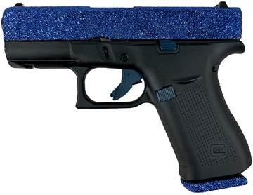 Picture of Glock PAX435204NNVY G43X Sub-Compact Frame 9mm Luger 10+1 3.41" Black GMB Barrel, Navy Blue Glitter Serrated Steel Slide, Black Cerakote Polymer Frame w/Beavertail, Black Textured Grip, Ambidextrous PX435204NNVY