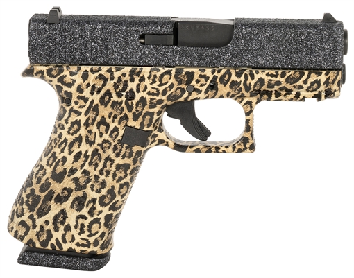 Picture of Glock G43X Sub-Compact Frame 9mm Luger 10+1 3.41" Black GMB Barrel, Twilight Cerakote Serrated Steel Slide, Cheetah Cerakote Polymer Frame w/Beavertail, Ambidextrous PX4350204NTC