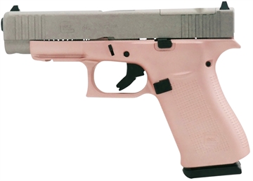 Picture of Glock G43 Sub-Compact Frame 9mm Luger 10+1 3.41" Black GMB Barrel, Crushed Silver Serrated Steel Slide, Rose Gold Polymer Frame w/Beavertail, Textured Polymer Grip, Ambidextrous UX4350204RGFCSS