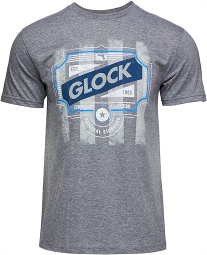 Picture of Glock Blue Line Tee Gray Ringspun Cotton/Polyester Short Sleeve Small AP96205