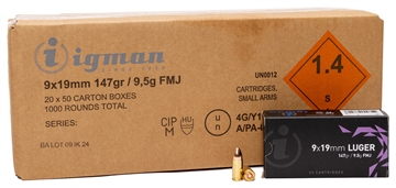Picture of GLOBAL ORDNANCE IGMAN 9MM 147GR FMJ 1000/1 (87) 3877002037214