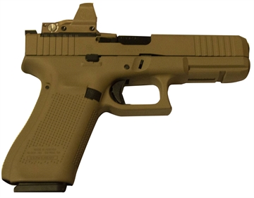 Picture of GLOCK 17 G17 GEN 5 MOS HGA 9MM 4.49IN BBL FS DP PRONV FDE 2.5MOA FDE CERAKOTE 5LB 3 17RD MAGS GLOGPA175S203MOSFDEDP