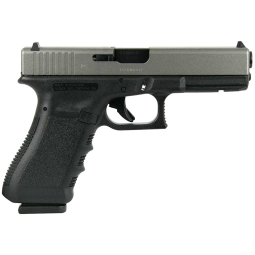 Picture of Glock 17 Gen 3 Custom "Two Tone Black Frame with Silver Slide" Handgun 9mm Luger 17rd Magazines (2) 4.5" Barrel Austria PI1750203 MODTT