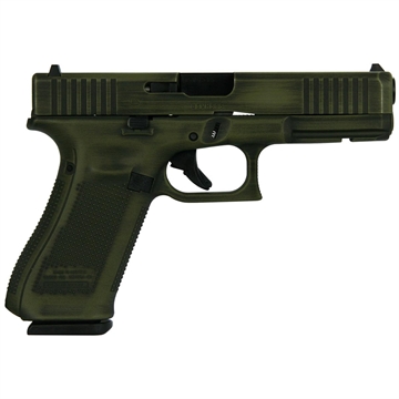 Picture of Glock 17 Gen 5 Custom "Distressed Bazooka Green" Handgun 9mm Luger 17/rd Magazines (3) 4.49" Barrel PA175S203 MODBGD