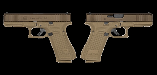 Picture of GLOCK 17 GEN 5 FS TAN/BRONZE TWO TONE 9MM PISTOL 4.49" FXD 5.5lb 3-17RD MAGS    PA175S203-2TT