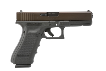 Picture of GLOCK 17 Gen 4, TALO Exclusive, Striker Fired, Semi-automatic, Polymer Frame Pistol, Full Size, 9MM, 4.49" Barrel, Oil Rubbed Bronze PVD, Glass Bead Finish, Interchangeable Backstraps, Fixed Sights, 17 Rounds, 3 Magazines 15899