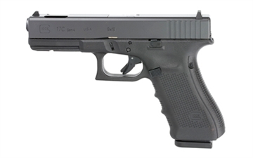 Picture of GLOCK 17C Gen 4, Safe Action, Full Size Pistol, 9MM, 4.48" Compensated Barrel, Polymer Frame, Matte Finish, Fixed Sights, 17Rd, 3 Magazines, Glock OEM Rail, Rebuilt PR1759103