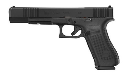 Picture of Glock G17L Gen5 MOS Full Size Frame 9mm Luger 10+1 6.02" Black Long Barrel, Black Cerakote MOS Cut/Serrated Steel Slide, Black Polymer Frame w/Picatinny Rail, Black Textured Grip PA163S101MOS