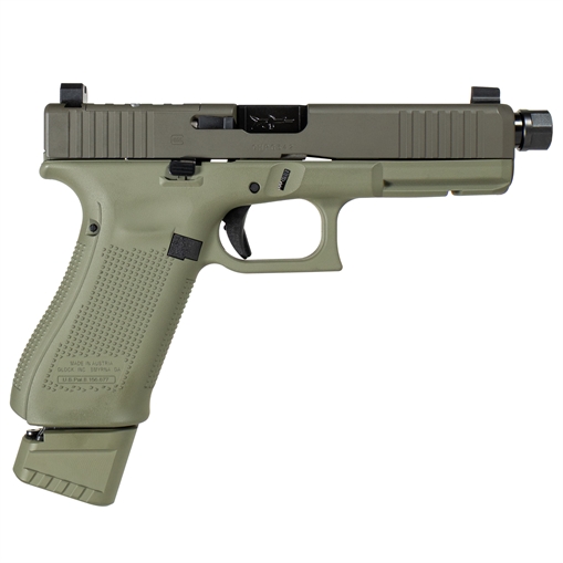 Picture of SHARK COAST CUSTOMS 17V C4 OD GREEN 9MM 17RD BLACK BARREL SUPPRESSOR HEIGHTS SIGHTS OPTICS CUT PV1750203HUNT CAMFOUR EXCLUSIVE PV1750203HUNT