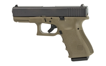 Picture of GLOCK 19, Semi-automatic, Striker Fired, Compact, 9MM, 4.49", Polymer, OD Green, 15Rd, Reb, Fixed Sights PR1957903