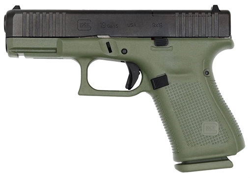 Picture of GLOCK 19 G19 GEN 5 BFG HGA 9MM 4.0 IN BBL FS 3 15RD MAGS 5LB TRIGGER FRNT SERRATIONS MOS BFG FRAME PA195S203MOSBFG