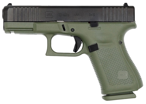 Picture of GLOCK 19 G19 GEN 5 BFG HGA 9MM 4.0 IN BBL FS 5LB 3 15RD MAG FRONT SERRATIONS BFG FRAME PA195S203BFG