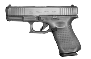 Picture of GLOCK 19 G19 GEN 5 HGA 9MM 4.0 IN BBL FS 3 15RD MAGS 5LB MOS CERAKOTE GRAY BATTLEWORN FRAME/SLIDE PA195S203MOSGBW