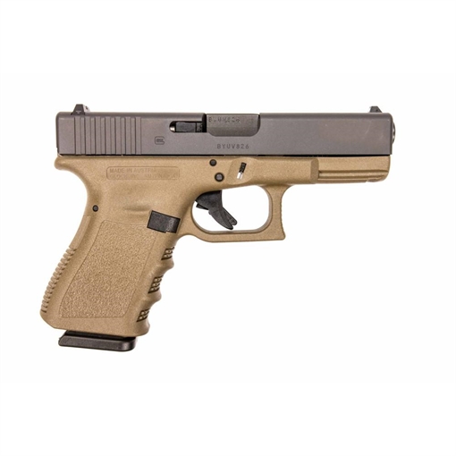 Picture of Glock 19 Gen 3 Compact Handgun 9mm Luger 15/rd Magazines (2) 4.02" Barrel OD Green with Black Slide Austria PI1957203
