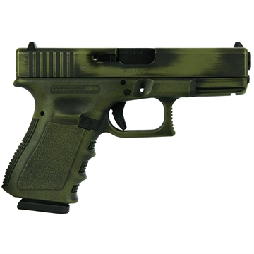 Picture of Glock 19 Gen 3 Custom "Bazooka Green Distressed" Handgun 9mm Luger 15rd Magazines (2) 4" Barrel Austria PI1950203 MODBGD