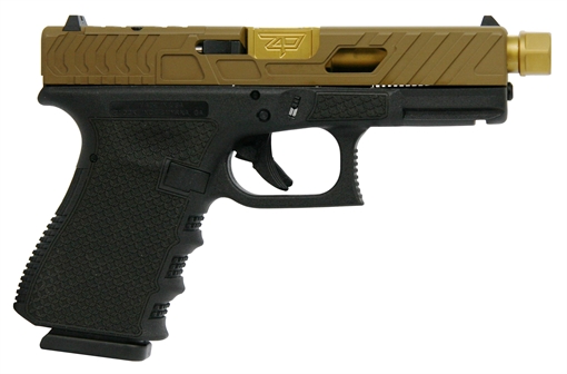 Picture of Glock 19 Gen 3 Custom "Chainmail Stippled Frame Bear Cut Slide" Handgun 9mm Luger 15/rd Magazines (2) 4.6" Zaffiri Precision Threaded Barrel PI1950203 MODCMSBEAR