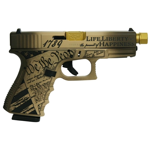 Picture of Glock 19 Gen 3 Custom "Constitution Model" Handgun 9mm Luger 15/rd Magazines (2) 4.6" Threaded Barrel Austria PI1950203 MODCS