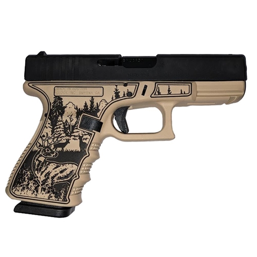 Picture of Glock 19 Gen 3 Custom "Deer Hunter" Sand Handgun 9mm Luger 15rd Magazines (2) 4.02" Barrel Austria Made PI1950203 MODDRSD