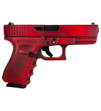 Picture of Glock 19 Gen 3 Custom "Distressed Red Slide and Grip" Handgun 9mm Luger 15/rd Magazine 4.02" Barrel PI1950203 MODRD