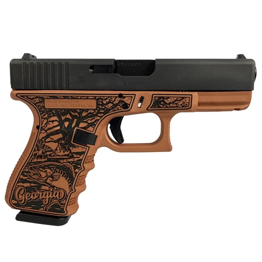 Picture of Glock 19 Gen 3 Custom "Georgia Clay" Handgun 9mm Luger 15rd Magazines (2) 4.02" Barrel Austria Made PI1950203 MODGACL