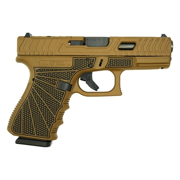 Picture of Glock 19 Gen 3 Custom "Jimbo Ripple Stipple with Gold Barrel" Handgun 9mm Luger 15rd Magazines (2) 4.6" Threaded Gold Barrel USA UI1950203 MODJMBOGB