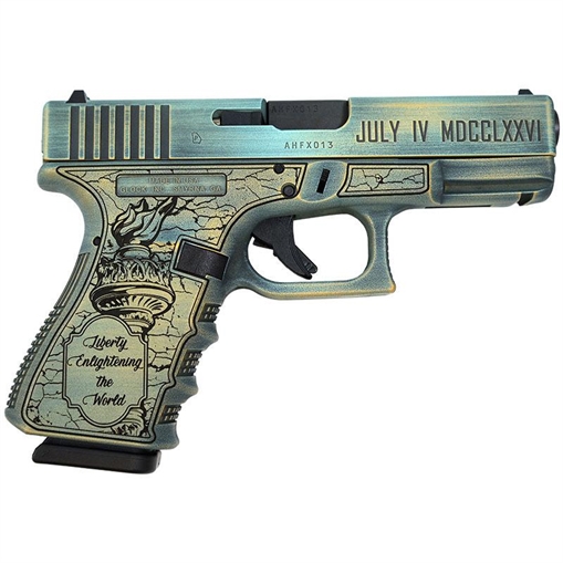 Picture of Glock 19 Gen 3 Custom "Liberty" Handgun 9mm Luger 15rd Magazines (2) 4" Barrel Austria PI19502 MODLBTY