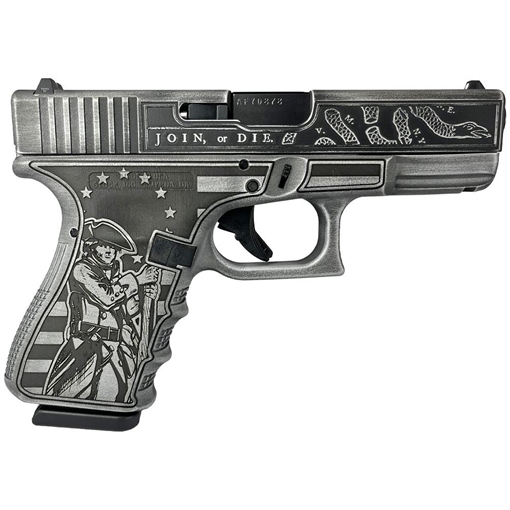 Picture of Glock 19 Gen 3 Custom "Live or Die Patriot Gray" Subcompact Handgun 9mm Luger 15/rd Magazines (2) 4.02" Barrel USA UI1950203 MODPATRIOT