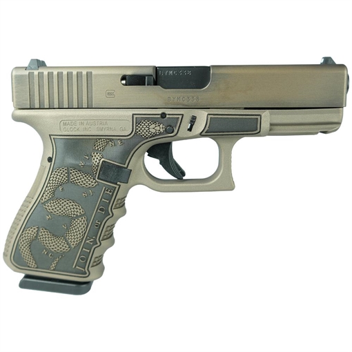 Picture of Glock 19 Gen 3 Custom "Revolution Engraved Colonial Brown" Handgun 9mm Luger 15rd Magazines (2) 4.02" Barrel PI1950203 MODREV