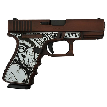 Picture of Glock 19 Gen 3 Custom "Spartan Engraved Frame Distressed Bronze" Handgun 9mm Luger 15rd Magazines (2) 4" Barrel Austria PI1950203 MODSPTDB