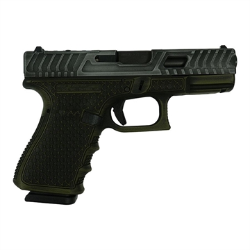 Picture of Glock 19 Gen 3 Custom "Tarpon Green Frame" Handgun 9mm Luger 15/rd Magazines (2) 4" Barrel with Trigger Shoe Optic Cut PI1950203 MODGTRP