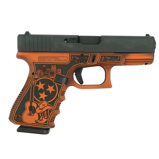 Picture of Glock 19 Gen 3 Custom "Tennessee Distressed Orange" Handgun 9mm Luger 15rd Magazines (2) 4.02" Barrel PI1950203 MODTNODIS
