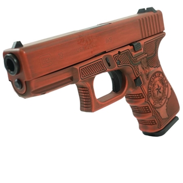 Picture of Glock 19 Gen 3 Custom "Texas Orange" Compact Handgun 9mm Luger 15rd Magazines (2) 4.02" Barrel USA UI1950203 MODTXO