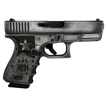 Picture of Glock 19 Gen 3 Custom "Texas Silver" Compact Handgun 9mm Luger 15rd Magazines (2) 4.02" Barrel USA UI1950203 MODTXS