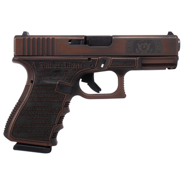 Picture of Glock 19 Gen 3 Custom "Trump 2024" Compact Handgun 9mm Luger 15rd Magazines (2) 4.02" Barrel Distressed Red USA UI1950203 MODT24R