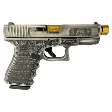 Picture of Glock 19 Gen 3 Custom "Trump 2024" Handgun 9mm Luger 15rd Magazines (2) 4.6" Gold Barrel Austria PI1950203 MODT24GB