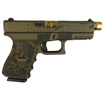 Picture of Glock 19 Gen 3 Custom "Trump Edition" Compact Handgun 9mm Luger 15rd Magazines (2) 4.6" Threaded Barrel USA UI1950203 MODT