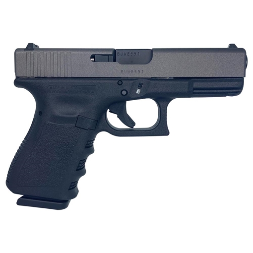 Picture of Glock 19 Gen 3 Custom "Two-Tone Sliver/Black" Handgun 9mm Luger 15/rd Magazines (2) 4" Barrel Austria PI1950203 MODTT