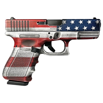 Picture of Glock 19 Gen 3 Custom "US Flag - 4 Color" Handgun 9mm Luger 15rd Magazines (3) 4.02" Barrel USA UI1950203 MODCOLFLAG