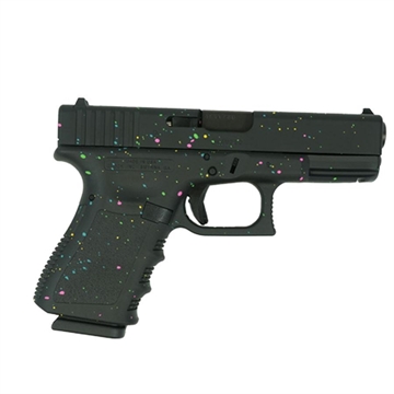 Picture of Glock 19 Gen 3 "Multi-Color Paint Splatter Black Base" Compact Handgun 9mm Luger 15rd Magazines(2) 4" Barrel USA Made UI1950203 MOD80SP