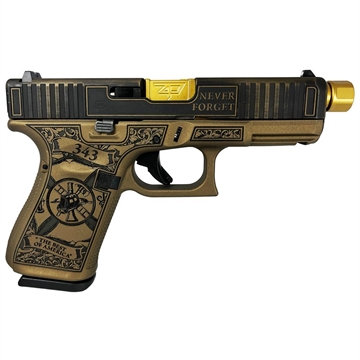 Picture of Glock 19 Gen 5 Custom "9/11 Tribute" Handgun 9mm Luger 15rd Magazines (3) 4.6" Threaded Barrel Austria PA195S203 MOD911T