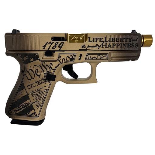 Picture of Glock 19 Gen 5 Custom "Constitution Model" Handgun 9mm Luger 15rd Magazines (3) 4.6" Threaded Barrel Austria PA195S203 MODCS