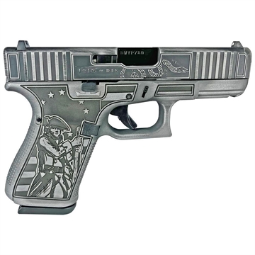 Picture of Glock 19 Gen 5 Custom "Patriot Gray Live or Die" Compact Handgun 9mm Luger 15/rd Magazines (3) 4.02" Barrel USA UA195S203 MODPATRIOT