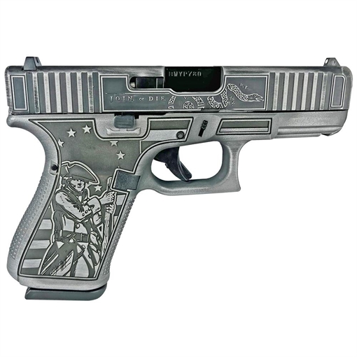 Picture of Glock 19 Gen 5 Custom "Patriot Gray Live or Die" Handgun 9mm Luger 15/rd Magazines (3) 4.02" Barrel Austria PA195S203 MODPATRIOT