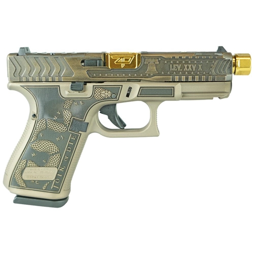 Picture of Glock 19 Gen 5 Custom "Revolution-Colonial Brown" Handgun 9mm Luger 15rd Magazines (3) 4.02" Threaded Barrel Austria PA195S203 MODREVGB