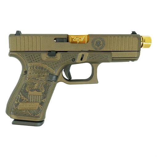 Picture of Glock 19 Gen 5 Custom "Trump" Compact Handgun 9mm Luger 15rd Magazines (3) 4.6" Threaded Barrel Austria PA195S203 MODT