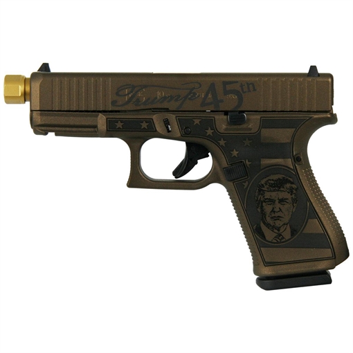 Picture of Glock 19 Gen 5 Custom "Trump Edition" Compact Handgun 9mm Luger 15/rd Magazines (3) 4.6" Threaded Barrel USA UA195S203 MODT