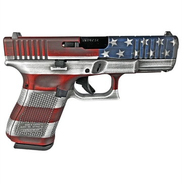 Picture of Glock 19 Gen 5 Custom "US Colony Flag" Handgun 9mm Luger 15rd Magazines (3) 4.02" Barrel Austria PA195S203 MODCOLFLAG
