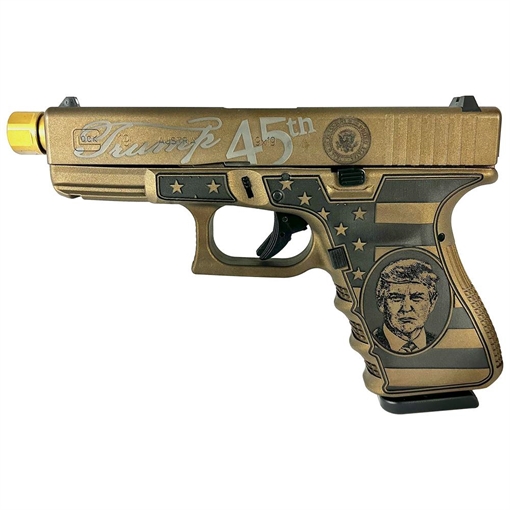 Picture of Glock 19 Gen3 Compact "Trump Edition" Handgun 9mm Luger 15rd Magazines 4.6" Threaded Barrel Austria PI1950203 MODT