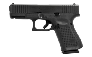 Picture of GLOCK 19 Gen 5, Striker Fired, Semi-automatic, Polymer Frame Pistol, Compact, 9MM, 4.02" Barrel, nDLC Finish, Black, Interchangeable Backstraps, Front Serrations, Fixed Sights, 15 Rounds, 3 Magazines G19515US